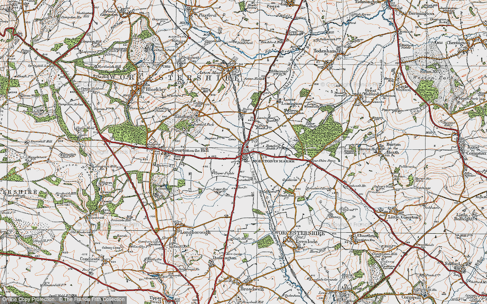 Old Map of Moreton-in-Marsh, 1919 in 1919
