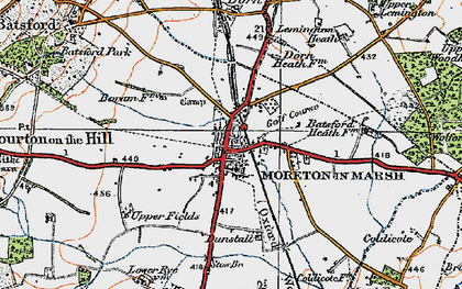 Old map of Moreton-in-Marsh in 1919