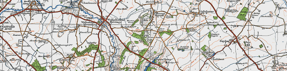 Old map of Moreton Paddox in 1919