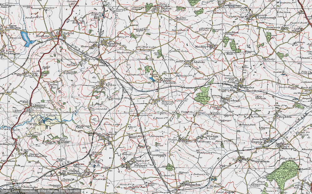 Old Map of Moreton Pinkney, 1919 in 1919