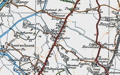 Old map of Moreton Valence in 1919