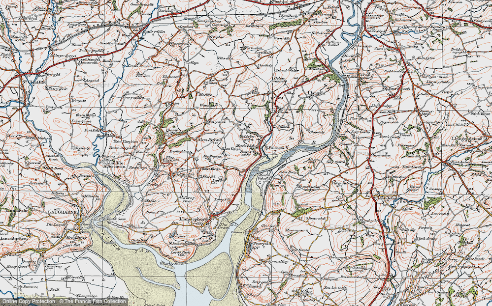 Old Map of Morfa Bach, 1923 in 1923