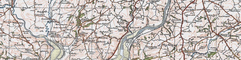 Old map of Morfa Bach in 1923