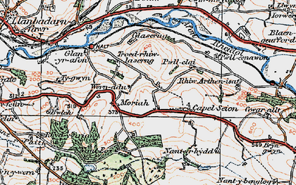 Old map of Troedrhiwlasgrug in 1922