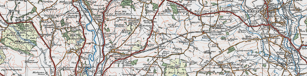 Old map of Morley in 1921