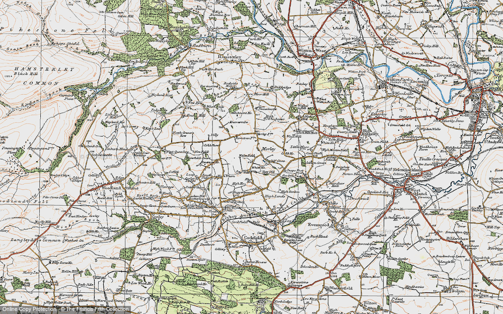 Old Map of Historic Map covering Wind Mill in 1925