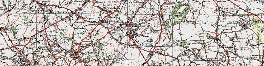 Old map of Morley in 1925