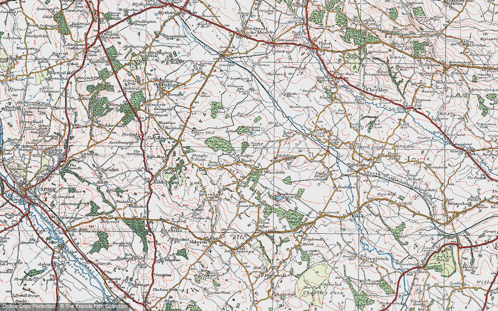 Old Map of Morrilow Heath, 1921 in 1921