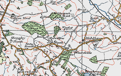 Old map of Morrilow Heath in 1921