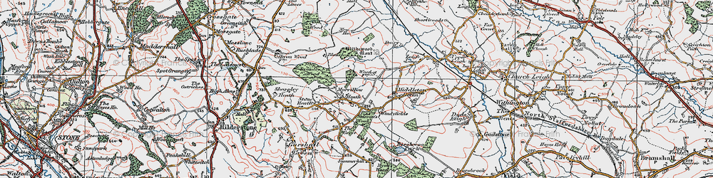 Old map of Morrilow Heath in 1921