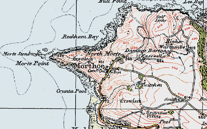 Old map of Mortehoe in 1919