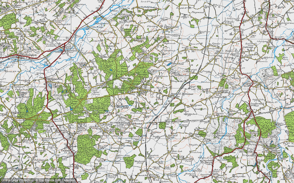 Old Map of Mortimer, 1919 in 1919