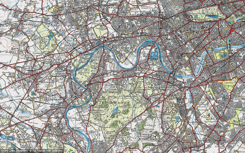 Old Map of Mortlake, 1920 in 1920