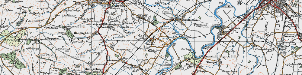 Old map of Fiskerton Grange in 1921