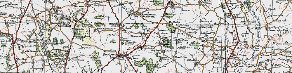 Old map of Morton Mill in 1921