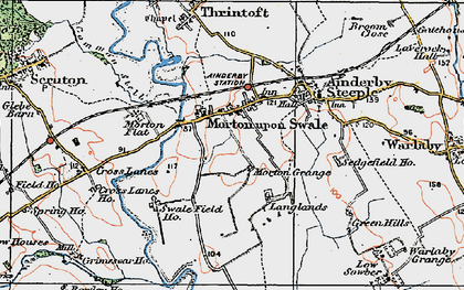 Old map of Morton-on-Swale in 1925