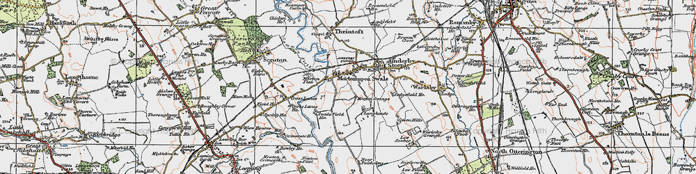 Old map of Morton-on-Swale in 1925