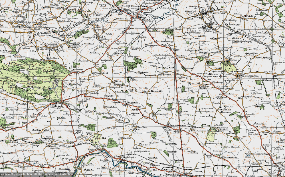 Old Map of Morton Tinmouth, 1925 in 1925