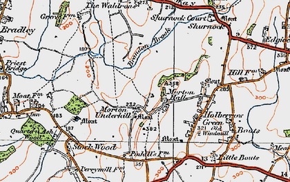 Old map of Morton Underhill in 1919