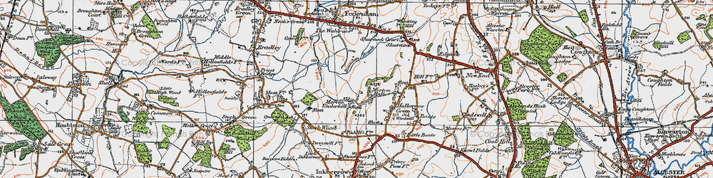 Old map of Brandon Brook in 1919