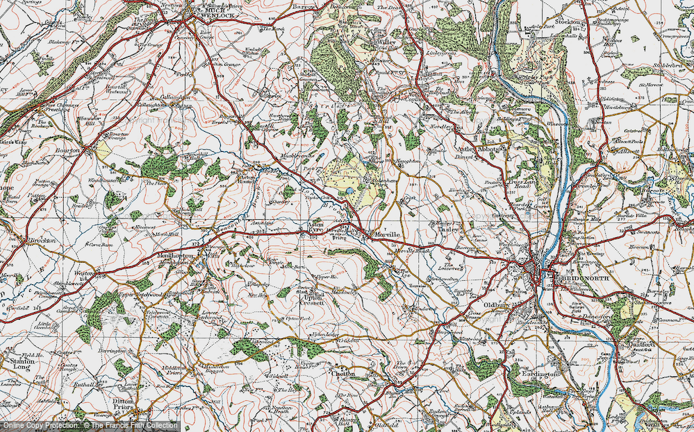 Old Map of Morville, 1921 in 1921