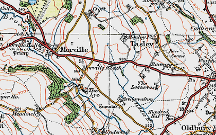 Old map of Morville Heath in 1921