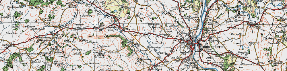 Old map of Morville Heath in 1921