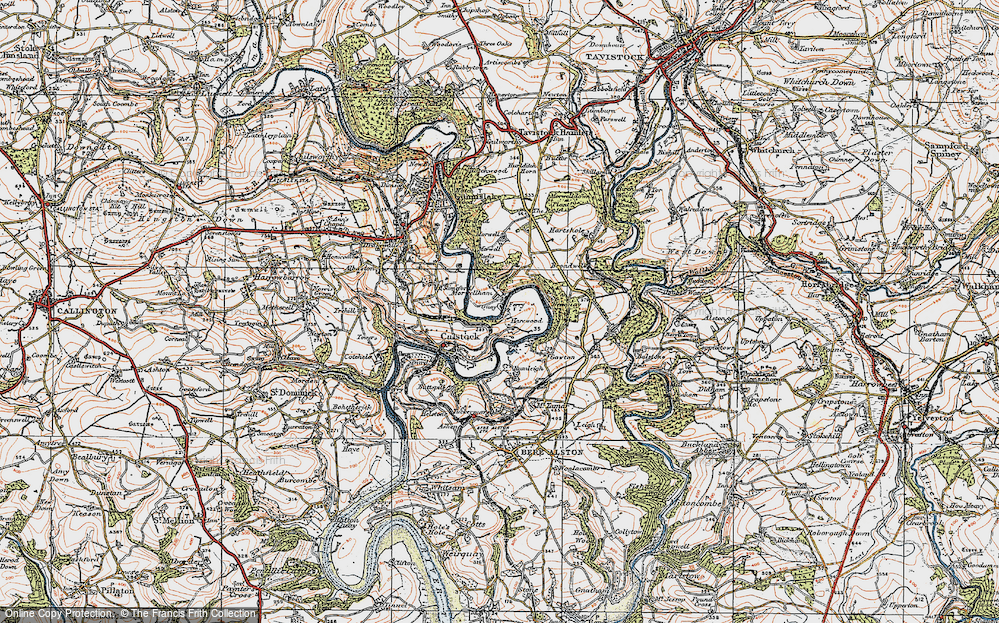Old Map of Historic Map covering Rumleigh in 1919