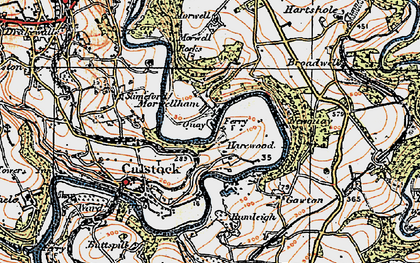 Old map of Morwellham Quay in 1919