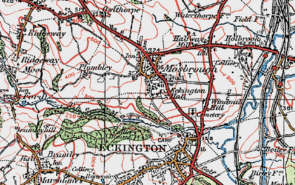 Old map of Eckington Hall in 1923