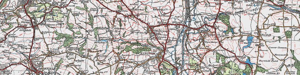 Old map of Mosborough in 1923