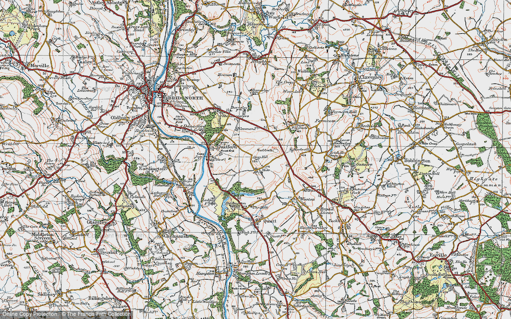Old Map of Historic Map covering Burf Castle in 1921