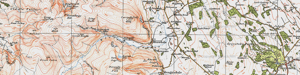 Old map of Bowscale Fell in 1925