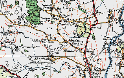 Old map of Moseley in 1920