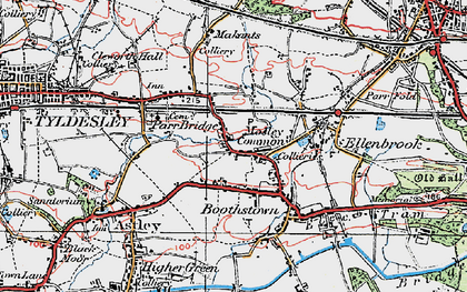 Old map of Mosley Common in 1924