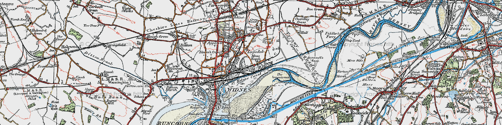 Old map of Moss Bank in 1923