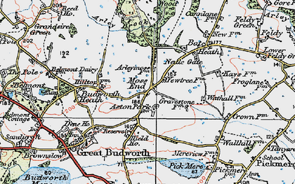 Old map of Moss End in 1923
