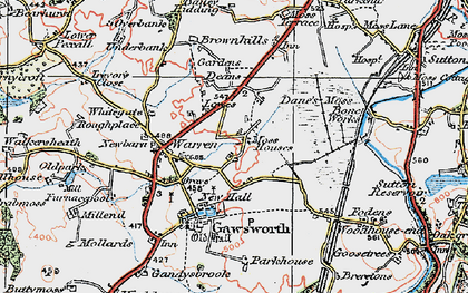 Old map of Moss Houses in 1923