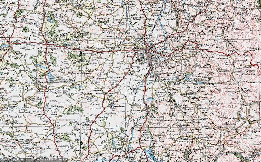 Old Map of Moss Lane, 1923 in 1923