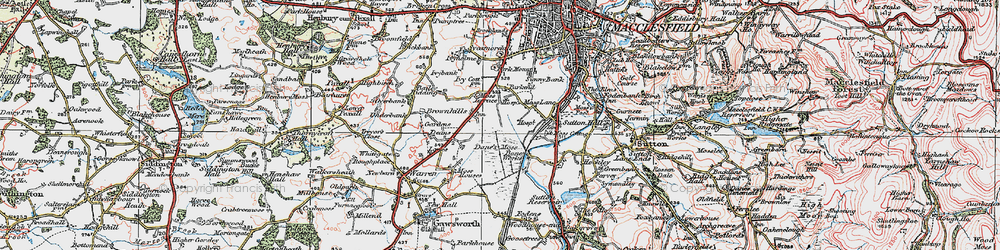 Old map of Moss Lane in 1923