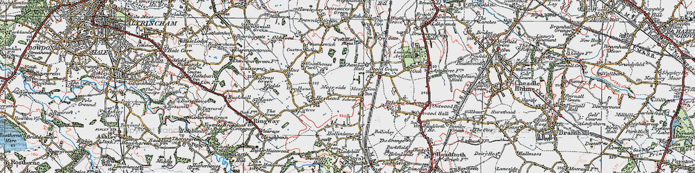 Old map of Moss Nook in 1923