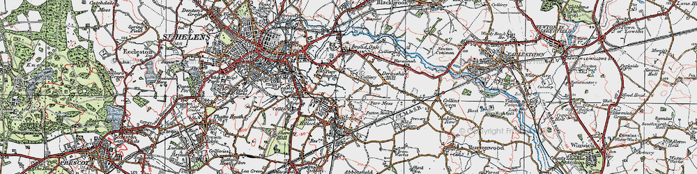 Old map of Moss Nook in 1924
