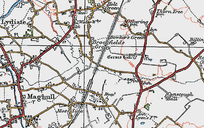 Old map of Moss Side in 1923