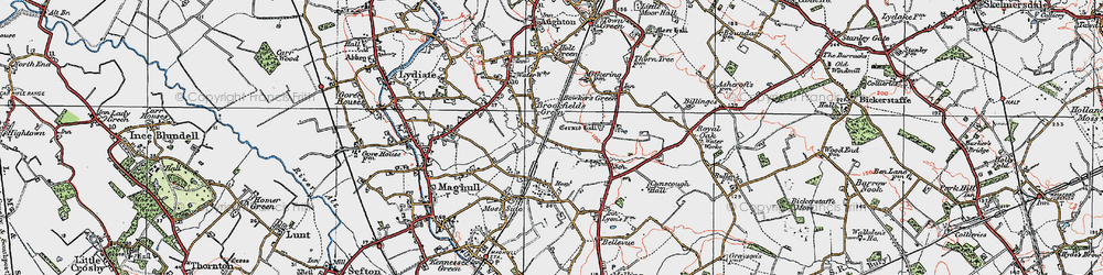 Old map of Moss Side in 1923