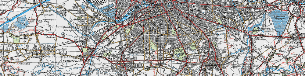 Old map of Moss Side in 1924
