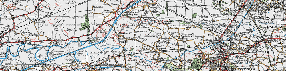 Old map of Bent, The in 1923