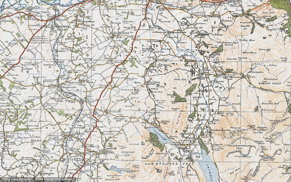 Old Map of Mosser, 1925 in 1925