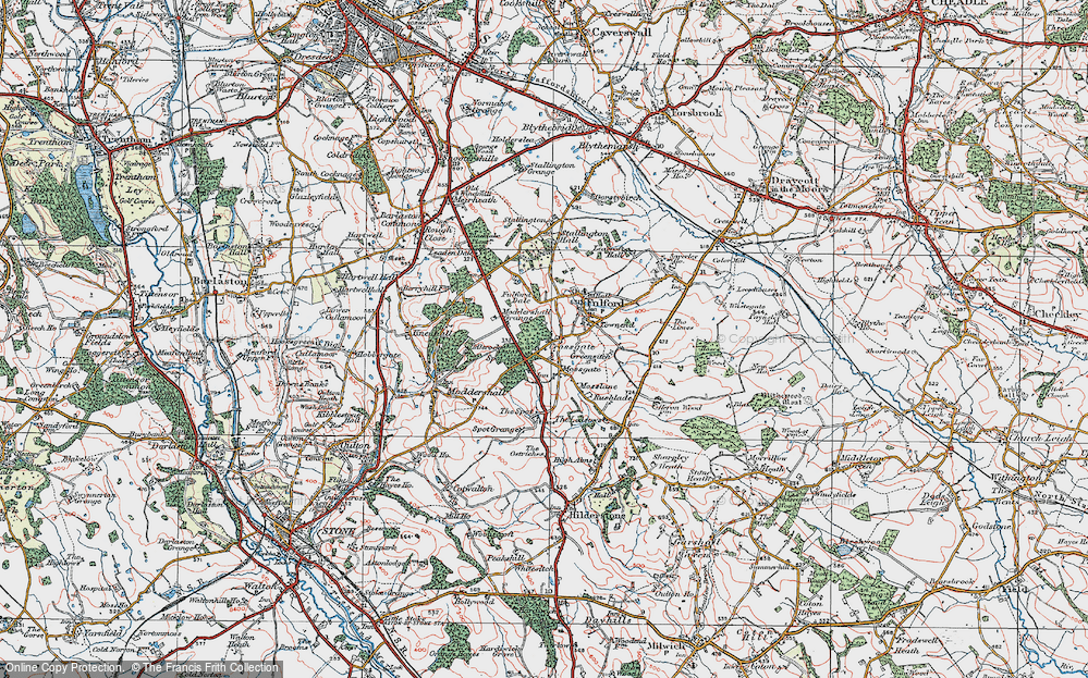 Old Map of Mossgate, 1921 in 1921