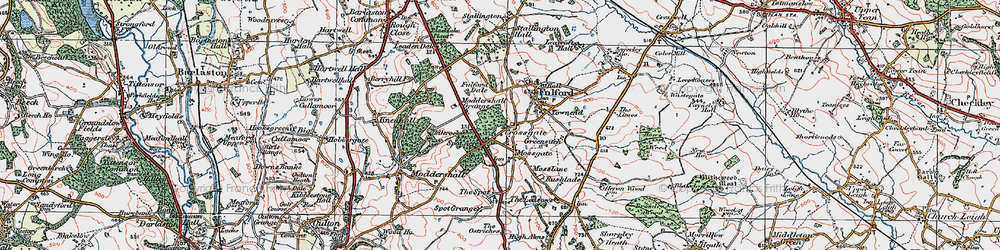 Old map of Mossgate in 1921