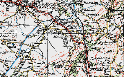 Old map of Mossley in 1923
